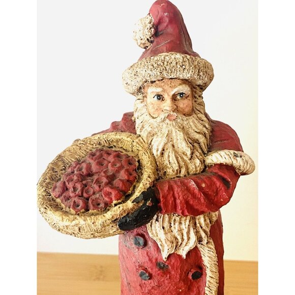 Santa Figurine Norway 8.5” High Hand Craved In Virginia  By Wood World - Picture 2 of 8